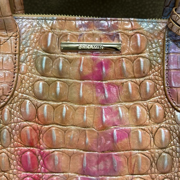 SOLD🔥🔥🔥Brahmin Caroline Croc-Embossed Leather Multicolor Satchel Shoulder Bag - Picture 8 of 15